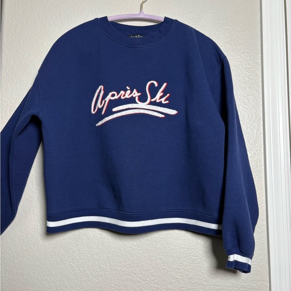 J. Crew Sweaters - J Crew “Après Ski” Women's Oversized, Cropped, Navy, Super Soft Sweatshirt. S